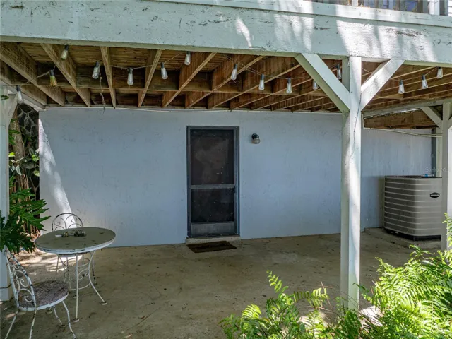 Covered porch off basement