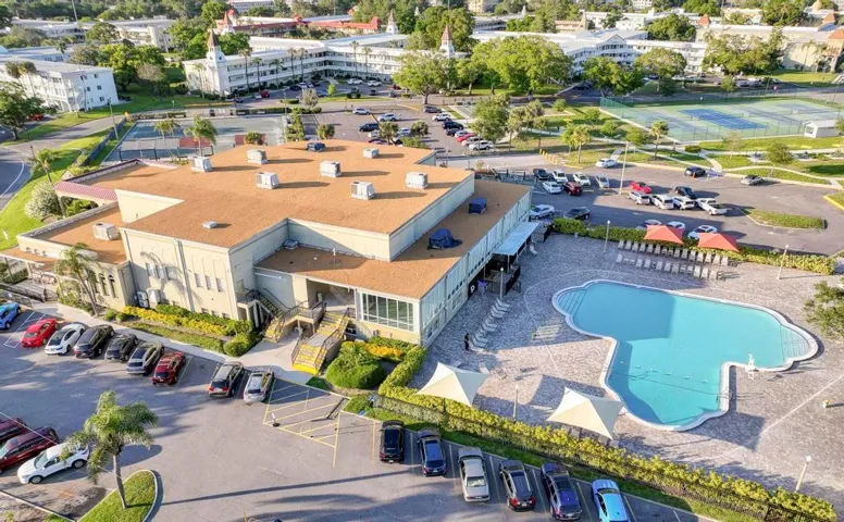 Recreation building and pool
