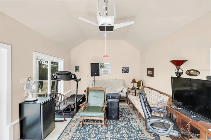GARAGE - USED AS MUSIC/ OUTSIDE ENTERTAINMENT ROOM BY OWNERS