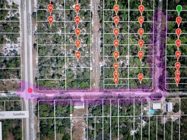 The main road Shasta Daisy Blvd will direct to the lot