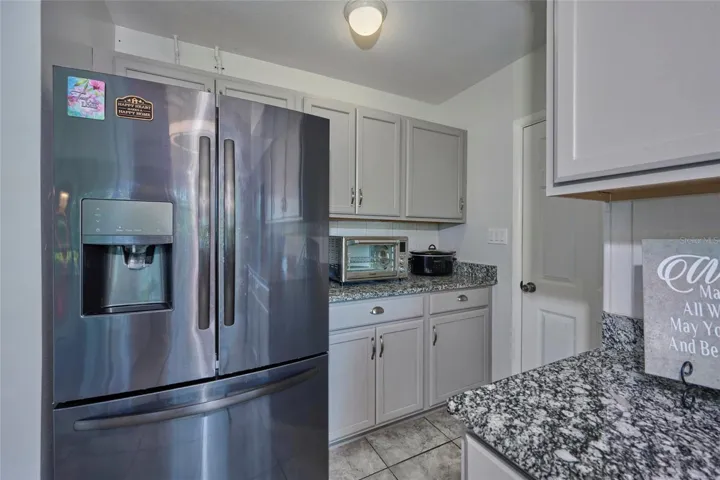 The space on the side of the refrigerator makes a great coffee bar!
