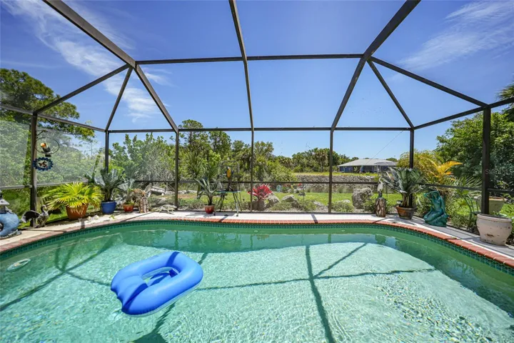 Pool and canal beyond