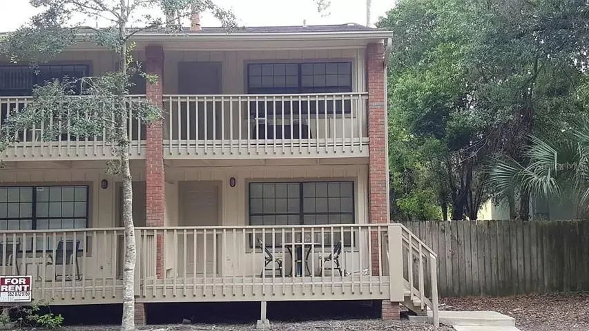 Balconies on first and second floor of townhouse.