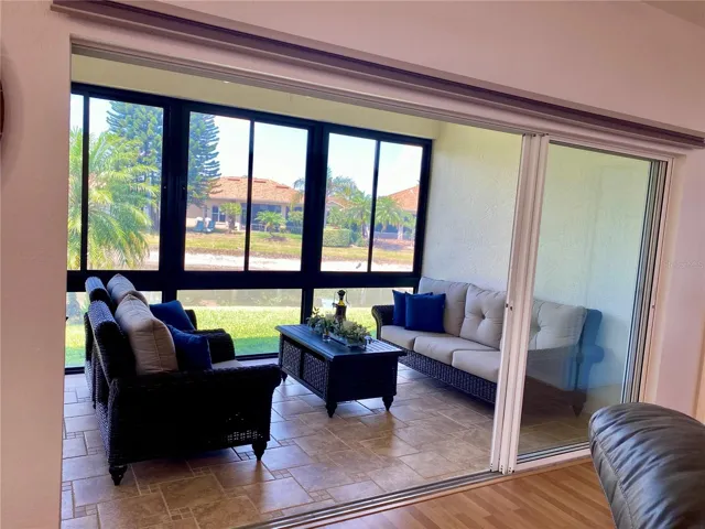 triple sliding doors to Florida room