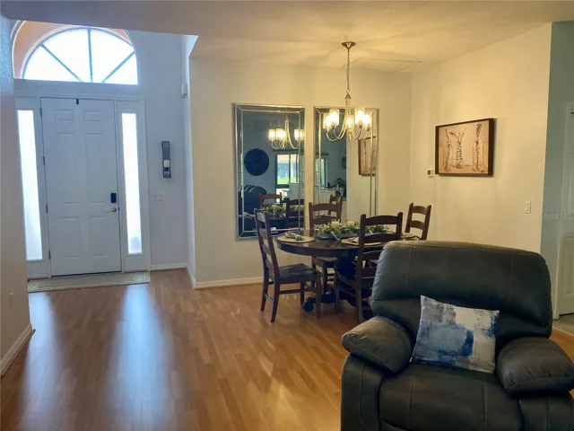 Front entry and dining room