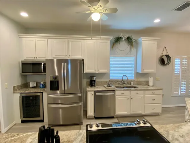 Kitchen with stainless steel appliances