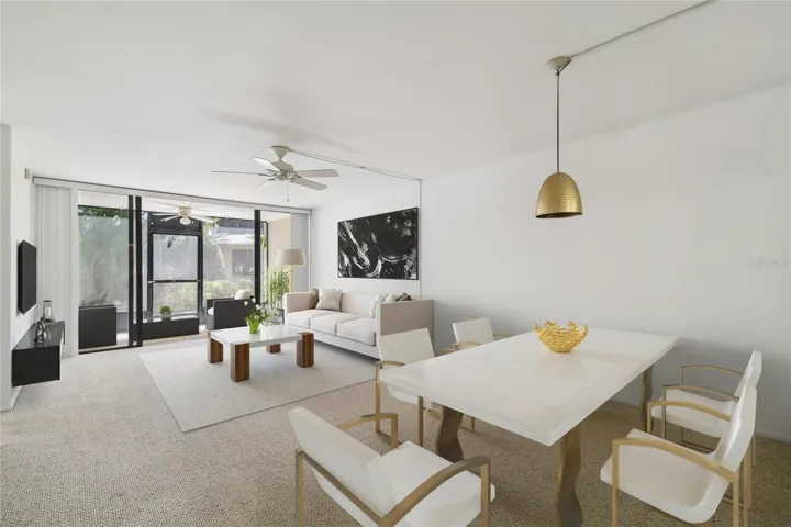 Virtually Stagged dining room and living room