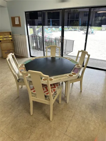 Poker table in the smaller clubhouse