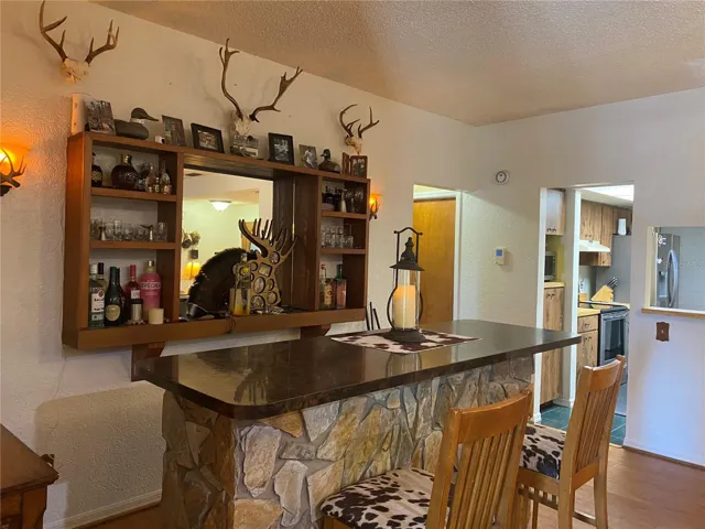 Dining room area has a built-in bar.