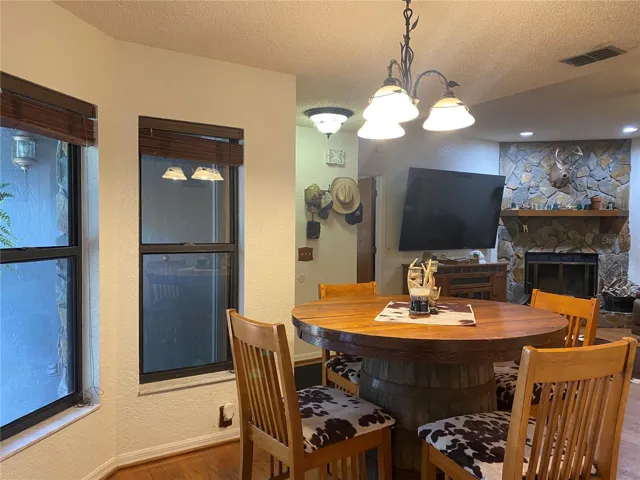 Dinette area opens to the living room.