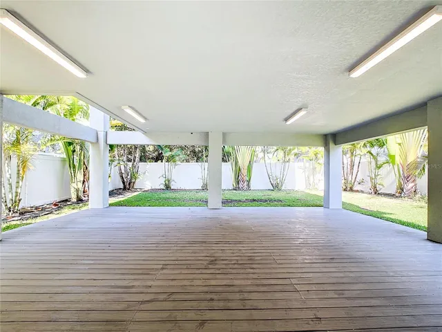 Massive outdoor deck with composite decking
