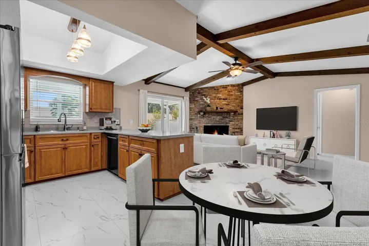 Virtual Staging - Kitchen/Family Room