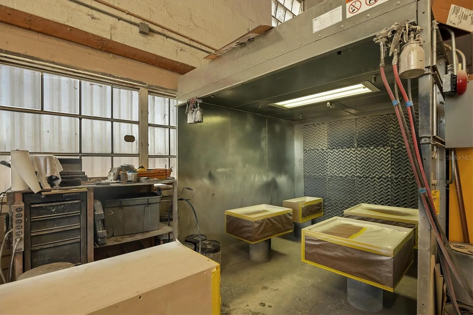 Paint booth.