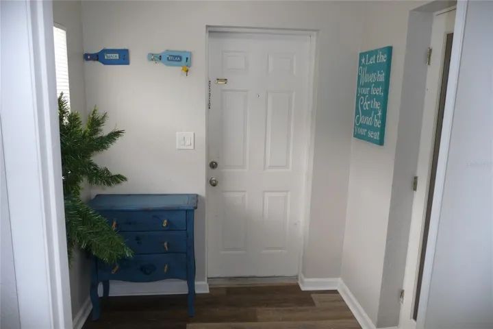 Foyer area looking at the inside of the front door