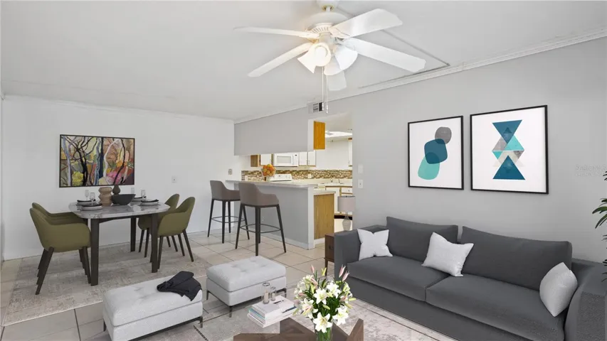 *Virtually Staged* Living & Dinning Room