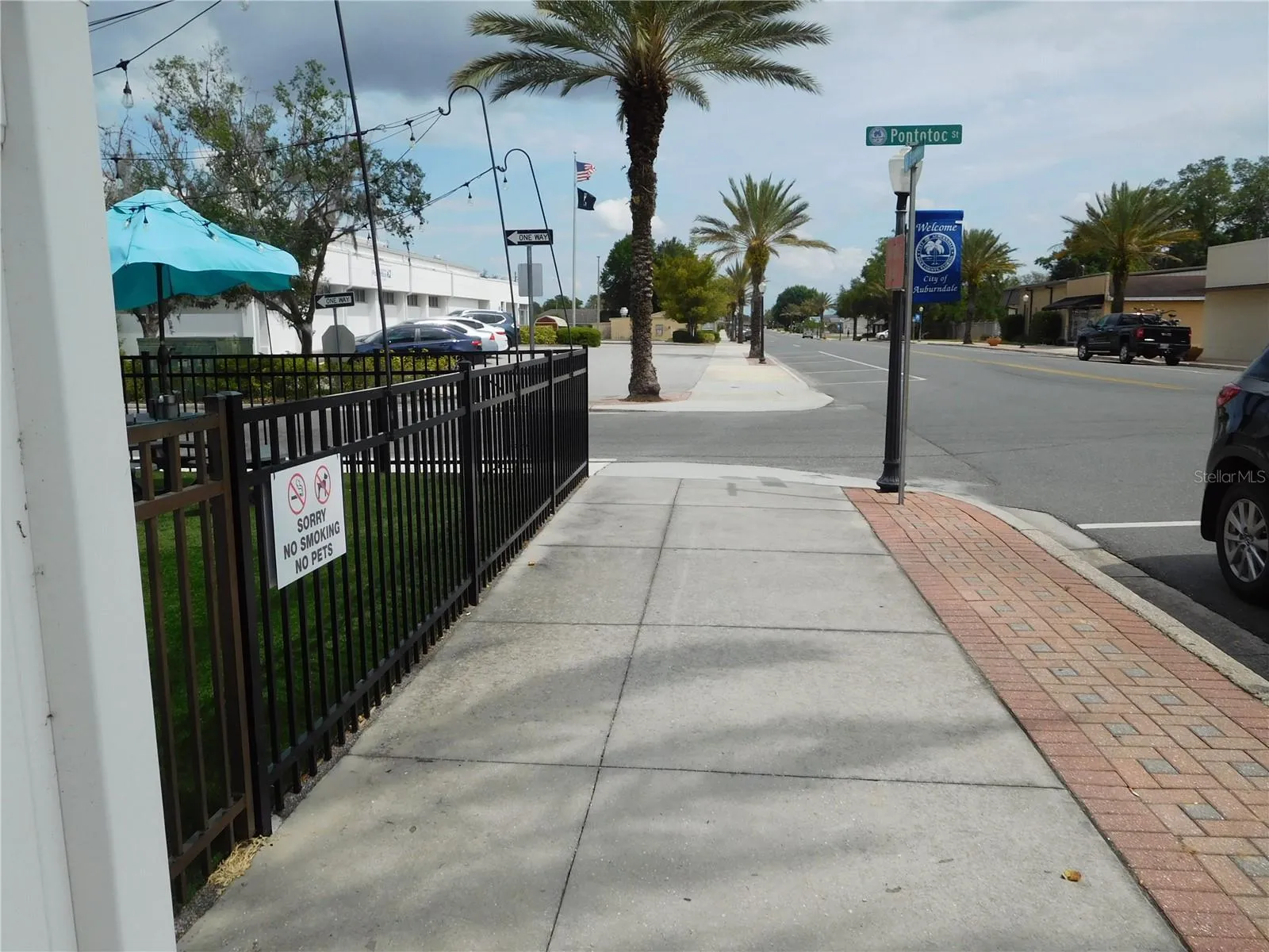 Looking from property to post office.