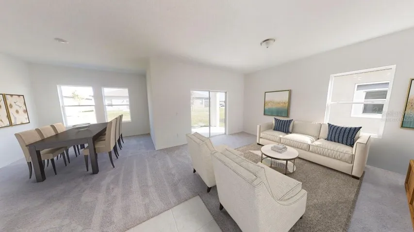 Virtually Staged Living Room/Dinning Room