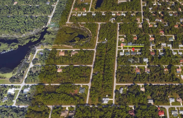 Aerial view of home and surrounding area