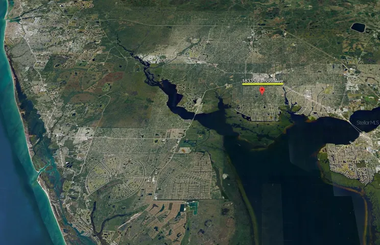 Aerial view of home and surrounding area