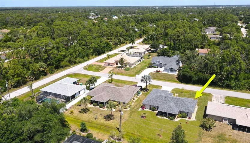 Aerial view of home and surrounding area