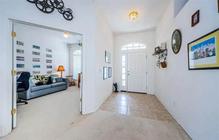 Inside entry and view of front office/bedroom