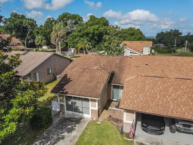 Aerial View of House Magnolia Tree