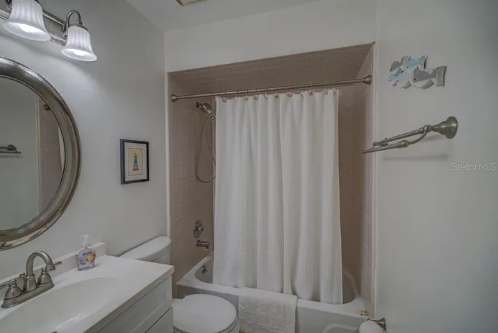 Guest Bathroom with tile floor