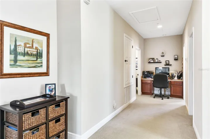 Built-in desk area between bedroom 2 and 3