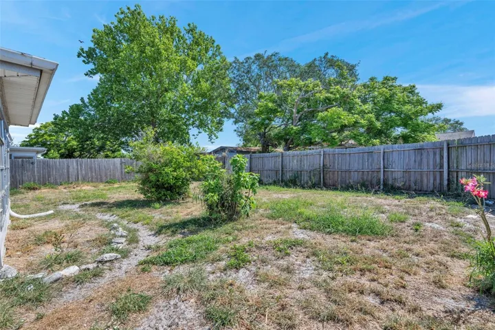 back yard fenced