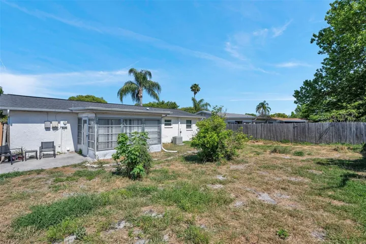 back yard fenced
