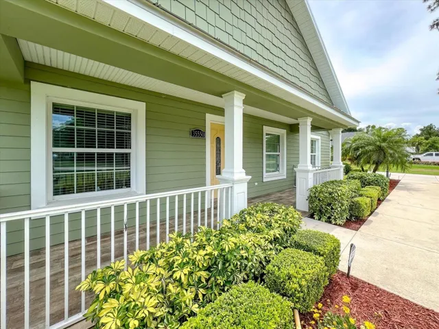 Beautiful front patio, home faces east.