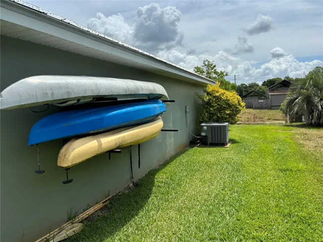 Kayak storage/ South side of work shop