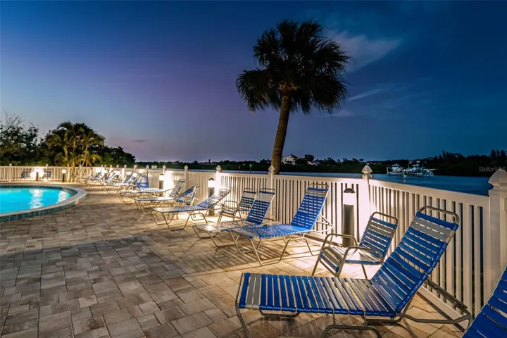 Waterfront pool & patio area