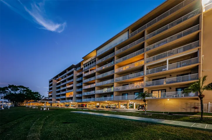 Night view of the back of BSY&T