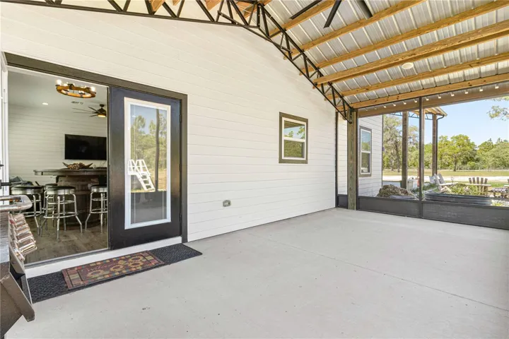 French doors to the open floor plan