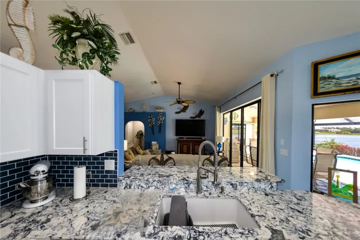 Kitchen view to Living area