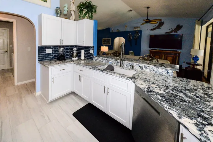 Kitchen with Open view to Living area