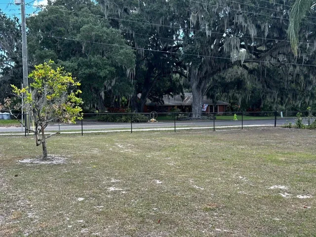 Fenced yard.