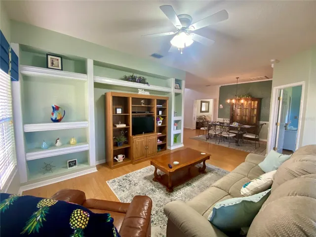 Living room and dining room