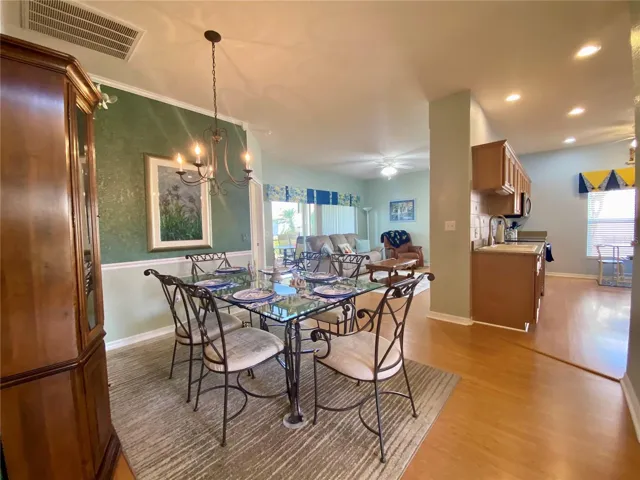 Dining room off kitchen and living room