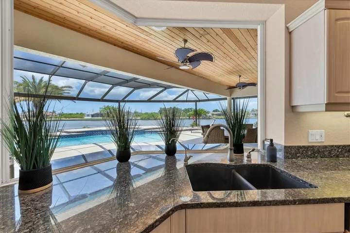 Pass through window to pool bar
