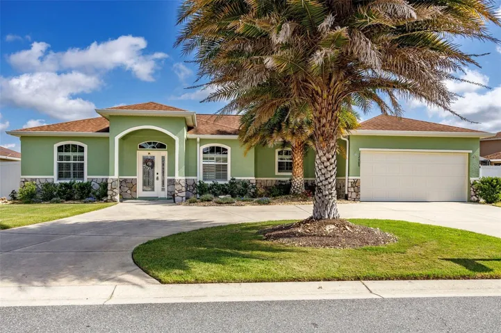 Front With Circular Driveway & Two-Car Garage