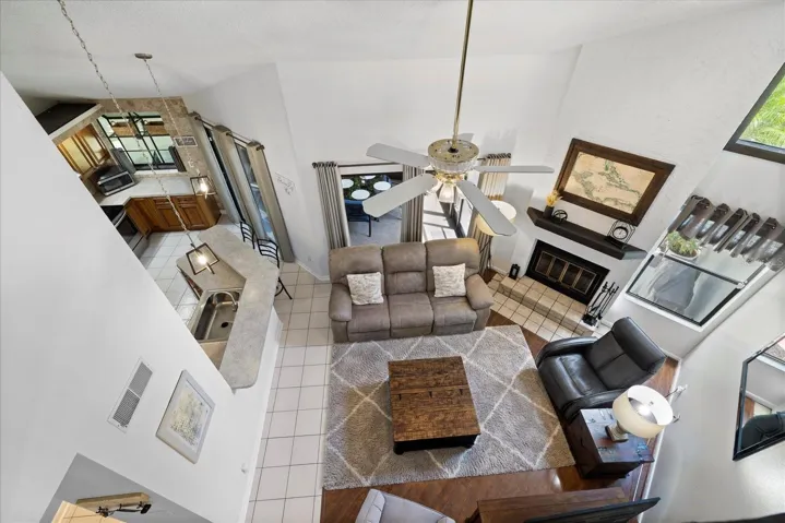 Living Room and kitchen view from upstairs loft