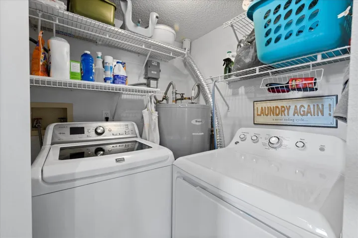Washer/dryer located downstairs