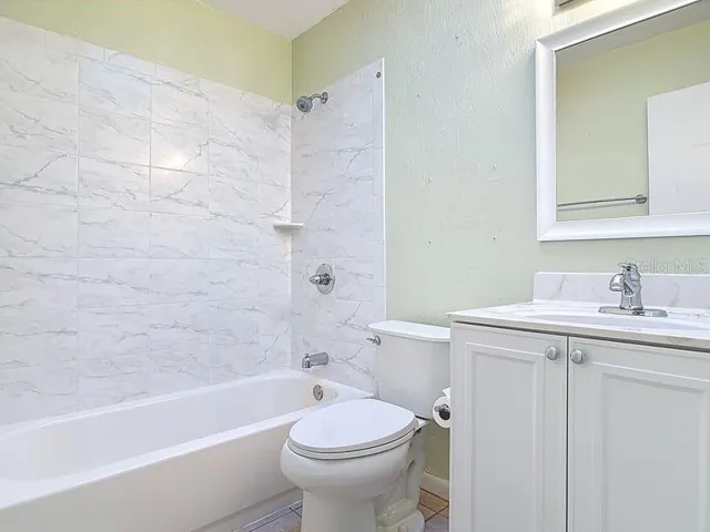 Updated Second Bathroom-Remodeled Tile shower with tub