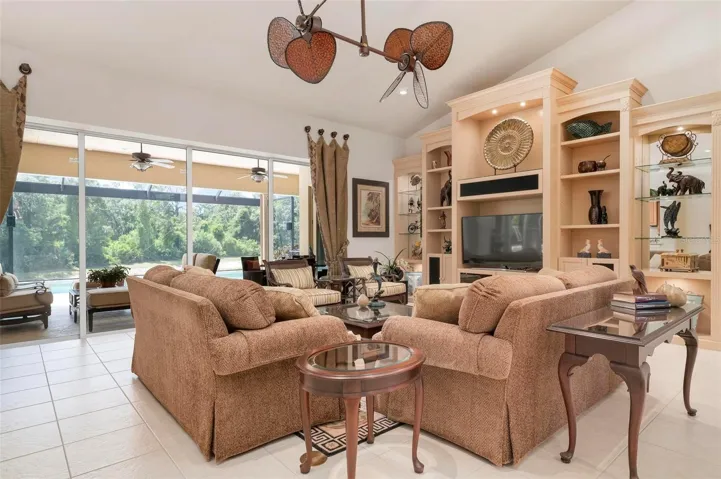 Living room with built-ins