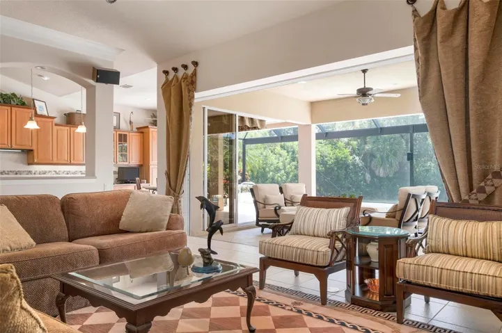 Living room, lanai, kitchen
