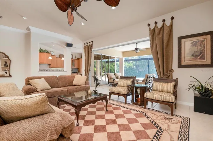 Living room, kitchen