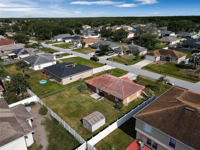 Aerial backyard view.