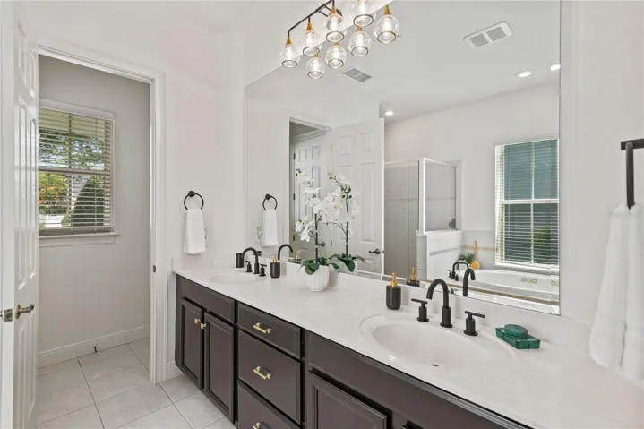 Updated vanity lighting.